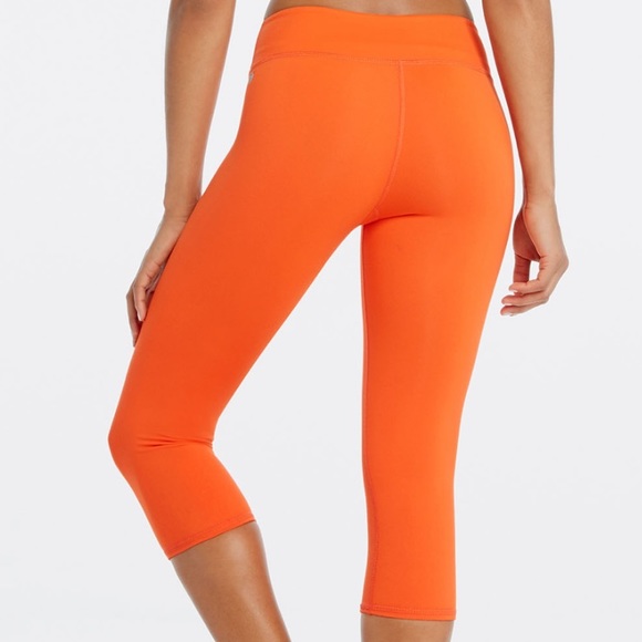 Fabletics orange mid rise power hold cropped pants - Picture 2 of 9